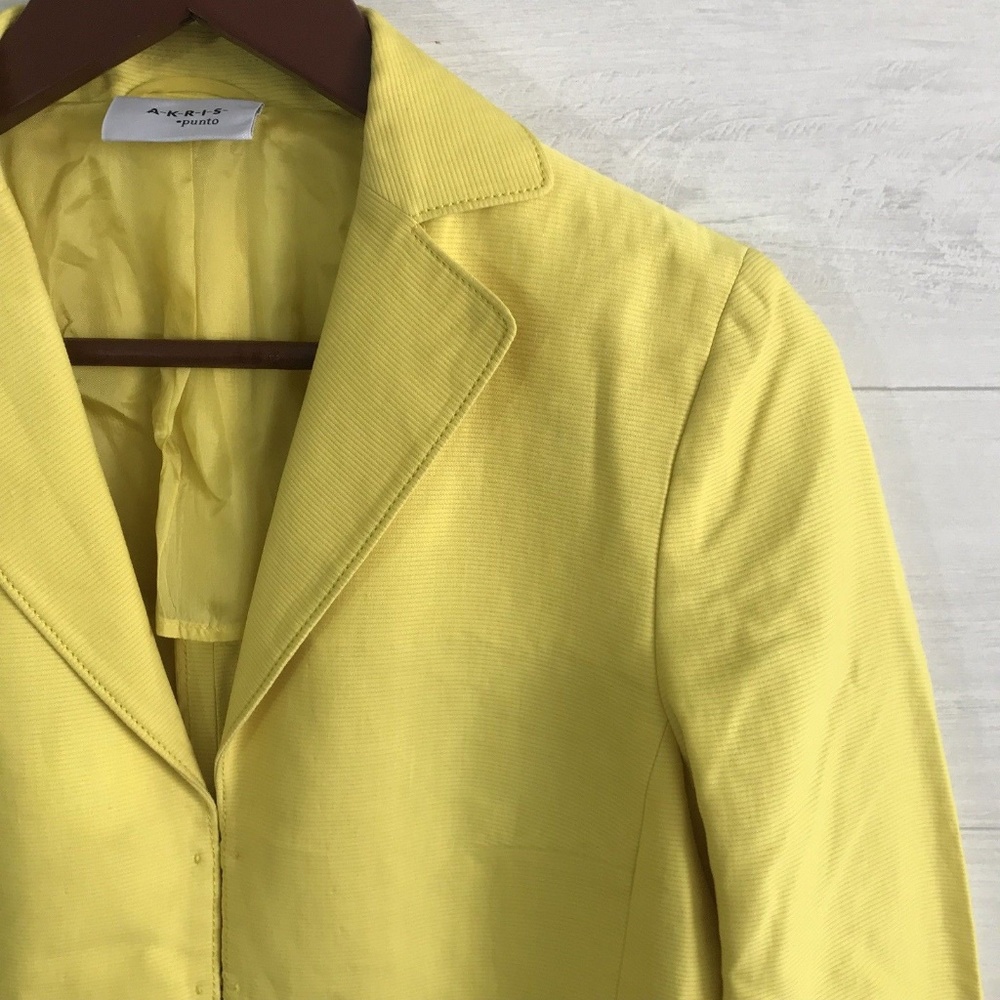 Akris Punto Yellow Linen Blend Blazer - Picture 2 of 8